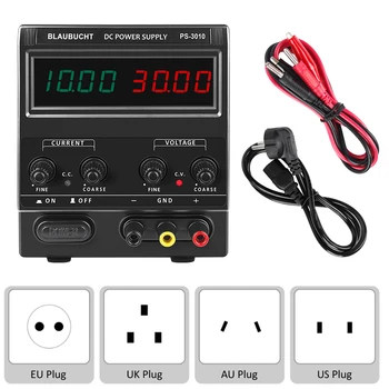 

BLAUBUCHT DC laboratory switching power supply adjustable 30V 10A digits display voltage regulator for repir phone plating 120v