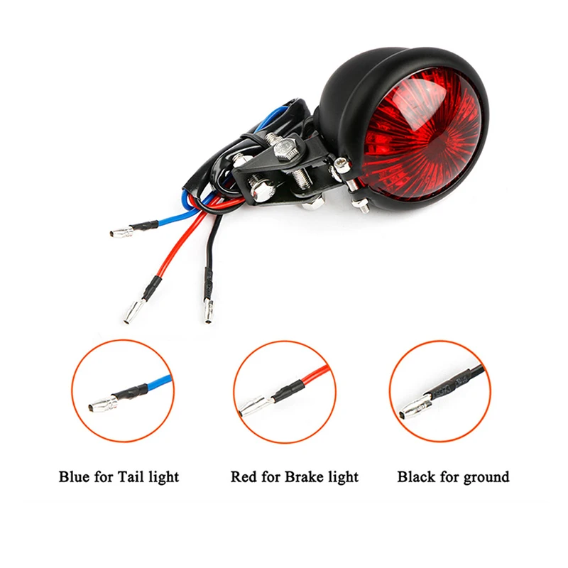 AOZBZ мотоцикл Красный 12V светодиодный Cafe Racer Стиль задние фонари светильник тормоза задние лампы светильник регулируемый для Harley Bobber Chopper