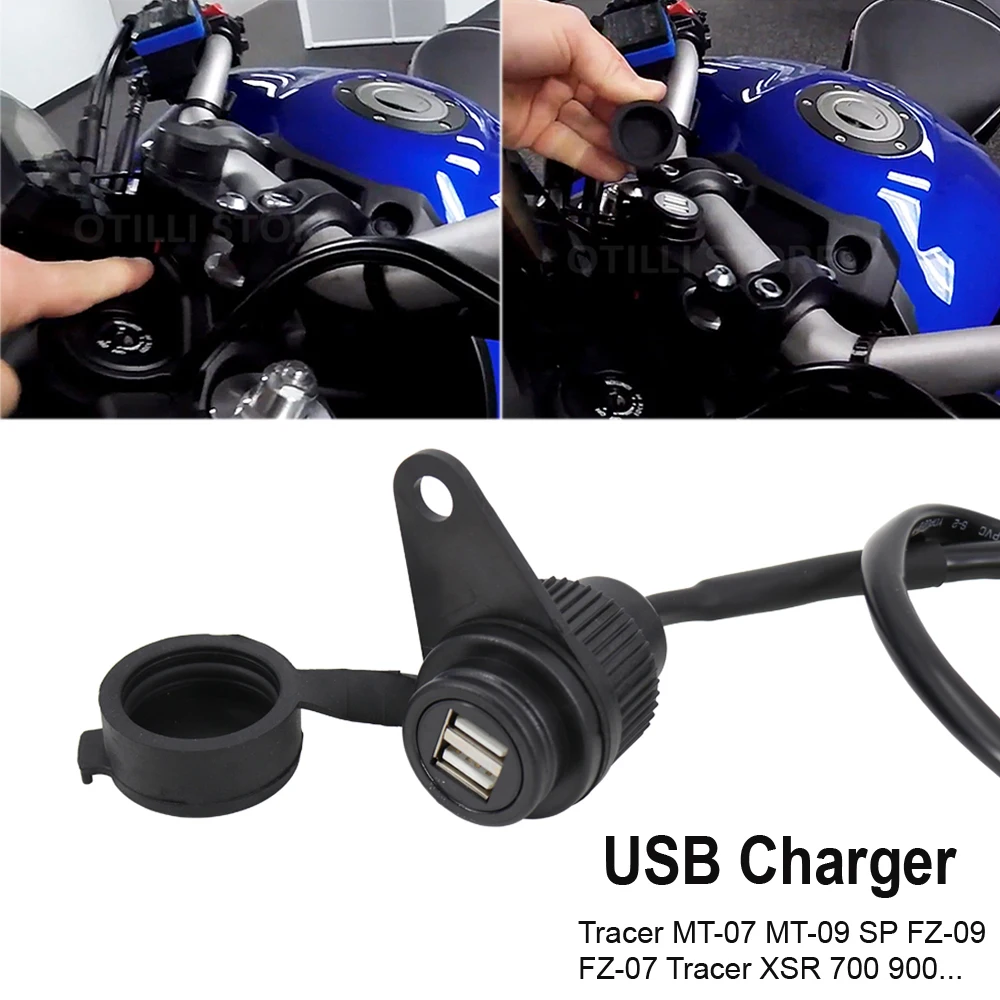 

Motorcycle 12V DV For Yamaha MT-07 MT-09 SP Tracer FZ-09 FZ-07 Tracer XSR 700 900 Double USB Charger Adapter Socket Converter