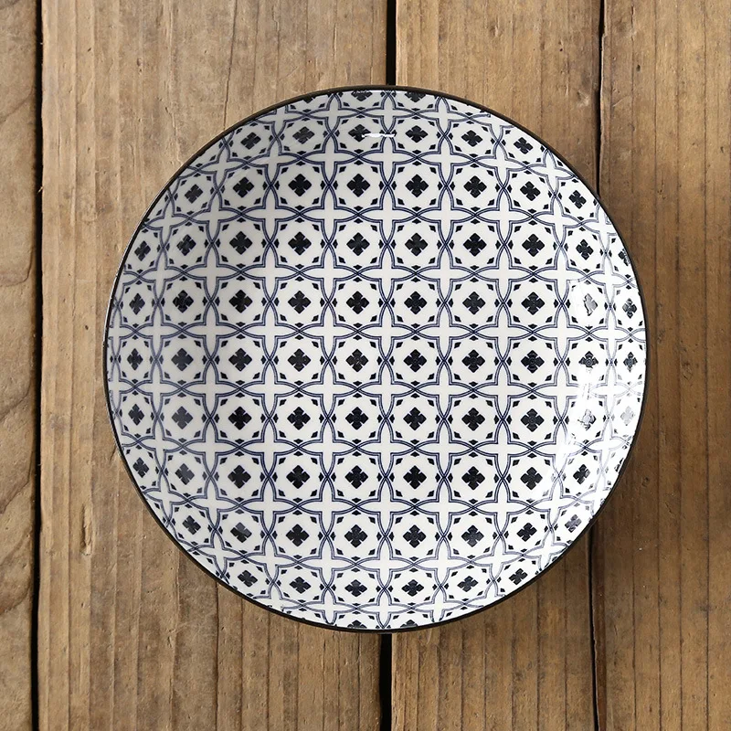Гироборд с колесами 8 дюймов творческий Nordic Стиль Цвет печать подглазурная Керамика набор посуды для дома круглый глубокий еда тарелка наборы для ухода за кожей - Цвет: L
