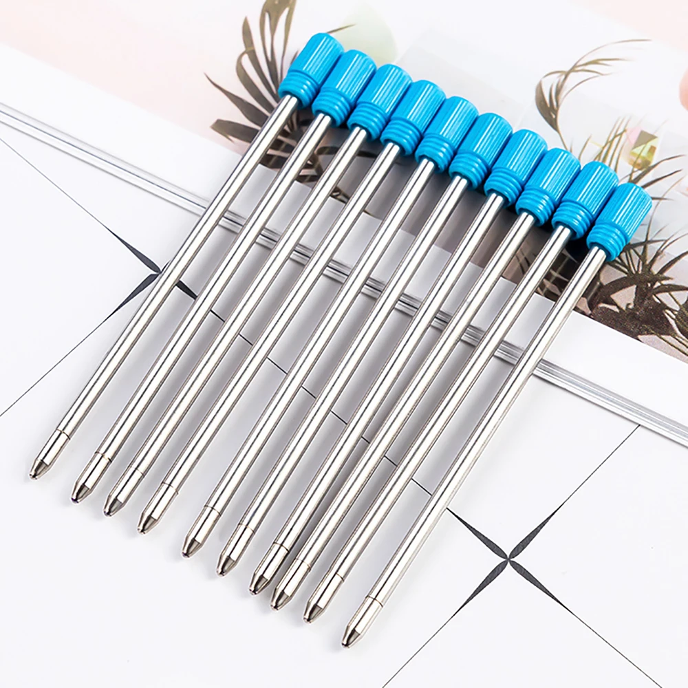 5Pcs/lot 1.0mm Metal Pen Refill Ballpoint Pen Refills Office School Stationery Gifts Blue black refills Pen