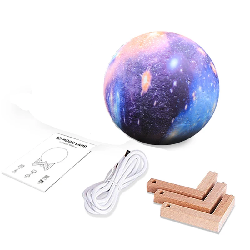 purple 3 colors 3D, рисунок в виде звезд, Луны лампа украшение дома светодиодный Ночной светильник сенсорный пульт дистанционного управления Управление Цвет Настольная лампа с зарядкой от USB Батарея ночной Светильник - Испускаемый цвет: purple 3 colors