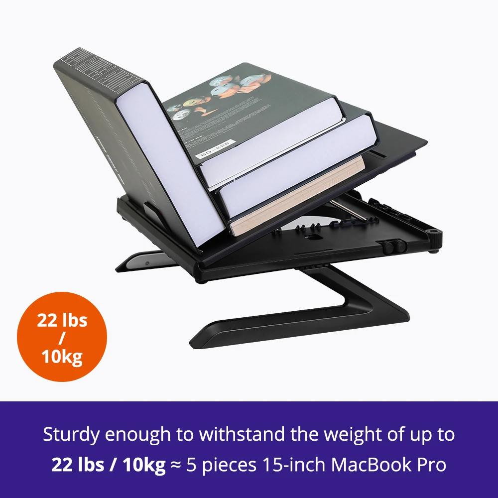  Tronsmart D07 Foldable Adjustable Laptop Stand with Phone Holders Compatible with 10 to 17-in Lapto
