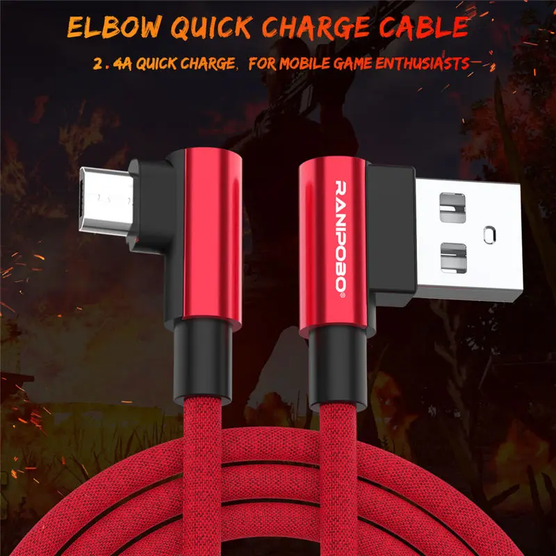 2.4A usb type C зарядный кабель под прямым углом Кабель передачи данных для быстрой зарядки USB-C зарядки для samsung S10 S9 S8 Note 9 huawei mate 20 Pro