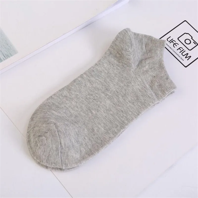 3pairs grey 6 шт./партия, 3 пары, весенне-летние мужские хлопковые носки для мужчин, деловые повседневные однотонные короткие мужские носки, носки, Тапочки - Цвет: 3pairs grey