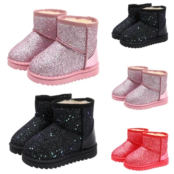 

Kids Winter Warm Boots Children sequin Glitter no-slip resistant snow boots Wear Convenient and fast Ankle Boots D35