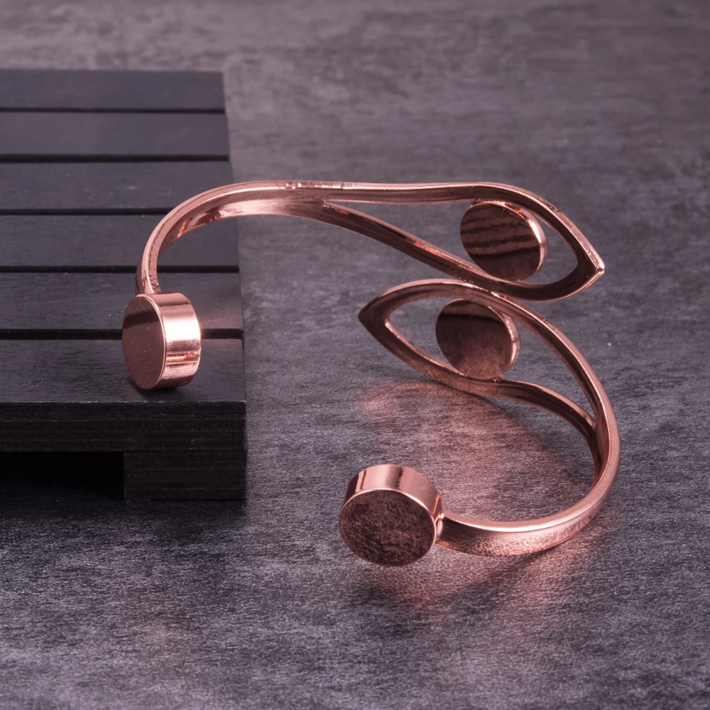 Dolphin Pure Copper Bracelets for Women Green Artificial Opal Magnetic Bangles Benefits Simple Adjustable Cuff Jewelry Female