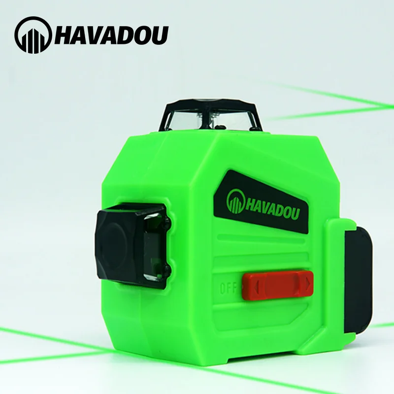 

HAVADOU Green12 Lines 3D Auto Self-Leveling Laser Level 360 Horizontal Adjustment Super Powerful Green Laser Indoors and Outdoor