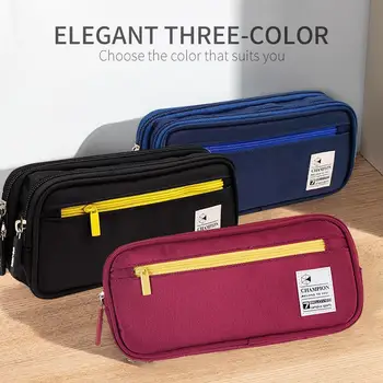 

Canvas Large Capacity Study Pencil Case Pen Box Durable Gifts Protection Cosmetic Bag Pencil Bag Office Desktop Organizer