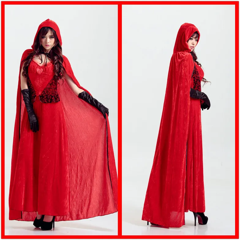 

Christmas Dressing up Performance Clothing Children Adult Female Princess Little Red Riding Hood Mantle Cloak Clothes Halloween