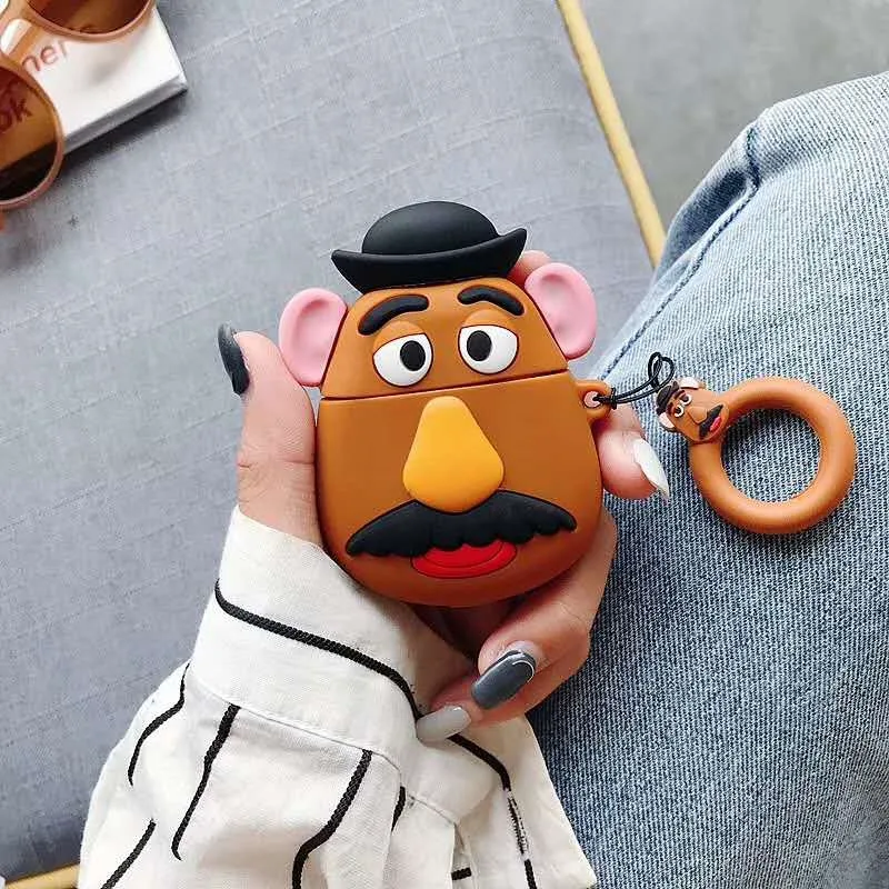 3D кружки мистер и миссис. Голова картофеля милый мультфильм силиконовый наушник чехол для Apple Airpods 1 2 защита наушников крышка аксессуары