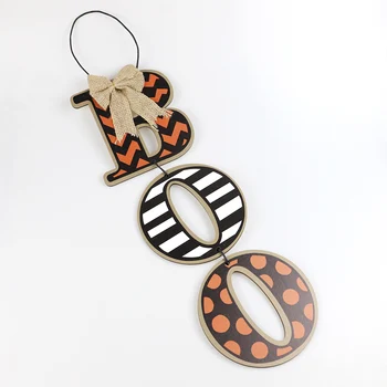 

Halloween Decorations For Home Wooden BOO Letter Hanging Ornament Halloween Party Door Window And Wall Halloween Decor Props