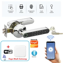 Tuya – serrure intelligente pour porte en bois, Bluetooth, wi fi, application de déverrouillage à distance par empreinte digitale