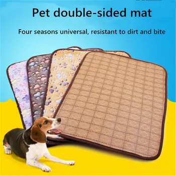 

2020 Multicolor Spring and Summer Double-sided Rattan Mat Teddy Golden Retriever Kennel Mat Pet Cool Mat