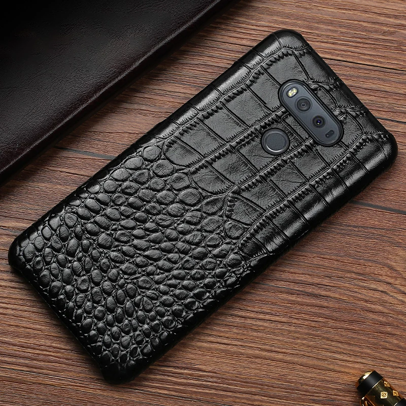 Чехол для телефона для LG G6 G7 V10 V20 V30 V40 V50 ThinQ G3 G4 G5 G6 G7 G8s ThinQ K40 K50 класса люкс Crcodile текстуру натуральной задняя крышка