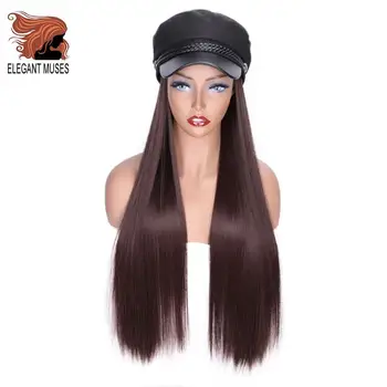 

ELEGANT MUSES Wavy Hair Extensions with Black Navy Cap With Hair DetachableSynthetic hair integrate cap with hair for girl party