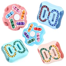 

Children Brain Training Fun Bead Cube Game Toy Fidget Finger Spinner Top Stress Relief Double Side Play Magic Bean Rotating Cube