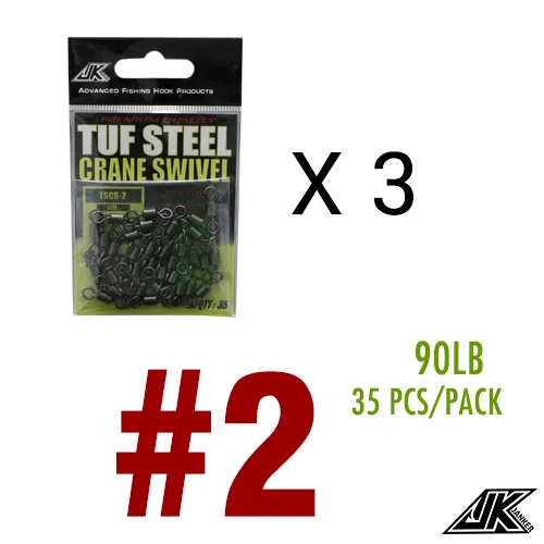 No.2-3packs JK 3 пакет 79-1260LB Рыбалка Heavy тяжелый прокатный кран двойной поворотный Прокат твердое кольцо разъем линия приманки для рыб - Цвет: No.2-3packs