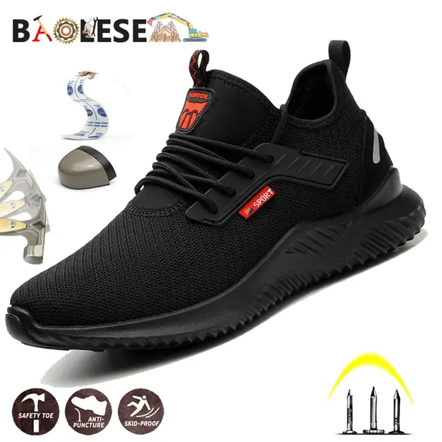 US $22.99 BAOLESEM Men Safety Work Shoes Man Steel Toe Cap Puncture-Proof Breathable Light Work Sneakers Indu