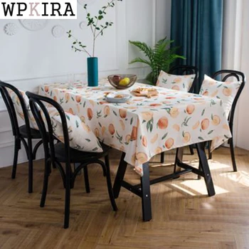 

Nordic Simple Yellow Peach Printed Tablecloth Coffee Table Dining Table Waterproof Tablecloth ZB-DS-L023&40