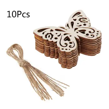 

10pcs Laser Cut Wood Butterfly Embellishment Wooden Shape Craft Wedding Decor