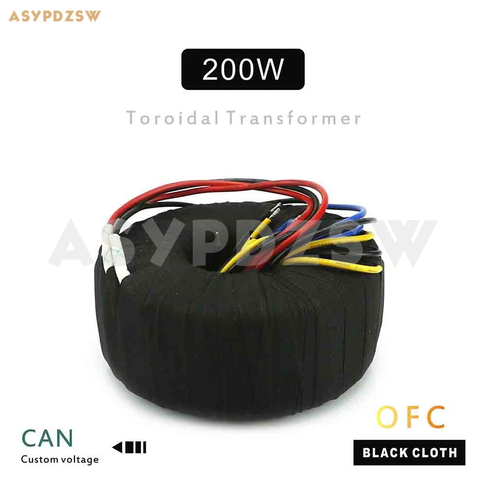 

115V/230V IN 200VA Black cloth OFC Toroidal transformer 200W 13V--0--13V 0--12V OUT / Accept customized voltage