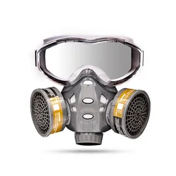Masque à gaz intégral avec Glasse de sécurité, peinture en aérosol, produit chimique, Pesticide, décoration, formaldéhyde, Anti poussière, filtre, respirateur 