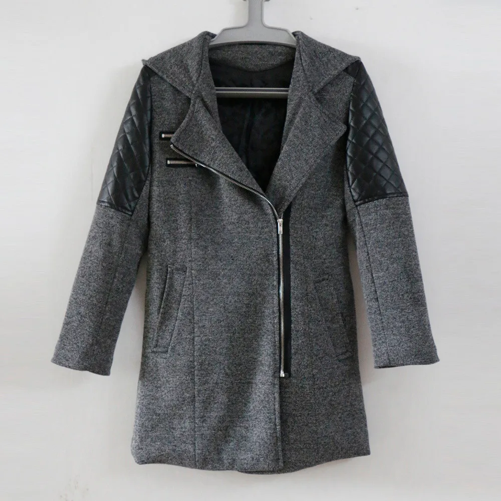 JAYCOSIN осенне-зимнее шерстяное пальто женское средней длины корейский темперамент женская популярная верхняя одежда шерстяное пальто с капюшоном