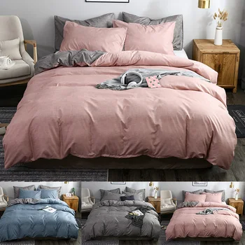

LANGRIA Stylish Solid Color Soft Bedding Sets Duvet Bedding Set Bedroom Hotel Home Duvet Cover Set Bedding Sets Pillowcase Set