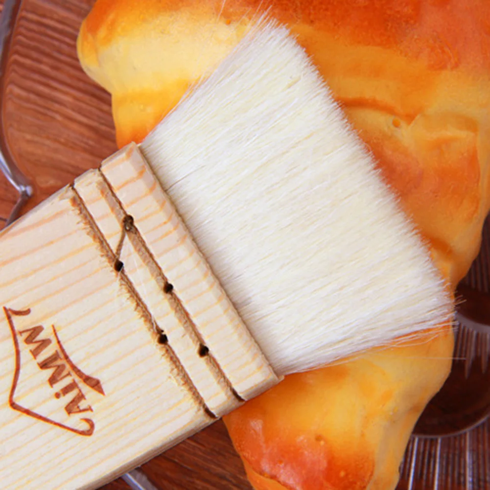 Портативная деревянная ручка посуда для выпечки хлеба барбекю кисточки для приготовления пищи термостойкие кондитерские масляные щетки Кухня барбекю практичный инструмент для выпечки