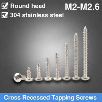 

Stainless Steel Phillips Round Head Self Tapping Screws Pan Head Fastener Screw M2 M2.3 M2.6