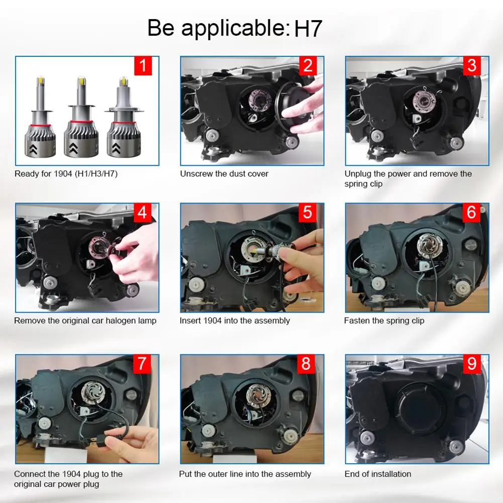 Автомобильный свет 9600LM H4 H7 H8 H9 H11 Противотуманные фары H7 Светодиодные Автомобильные передние фары лампы 12V 6000K
