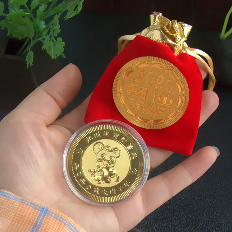 4 New Year Gift Mouse Rat Commemorative Coin Year Of Rat Collection Coins Gold Plated Good Fortune Lucky Gift Decoration - Color: 4