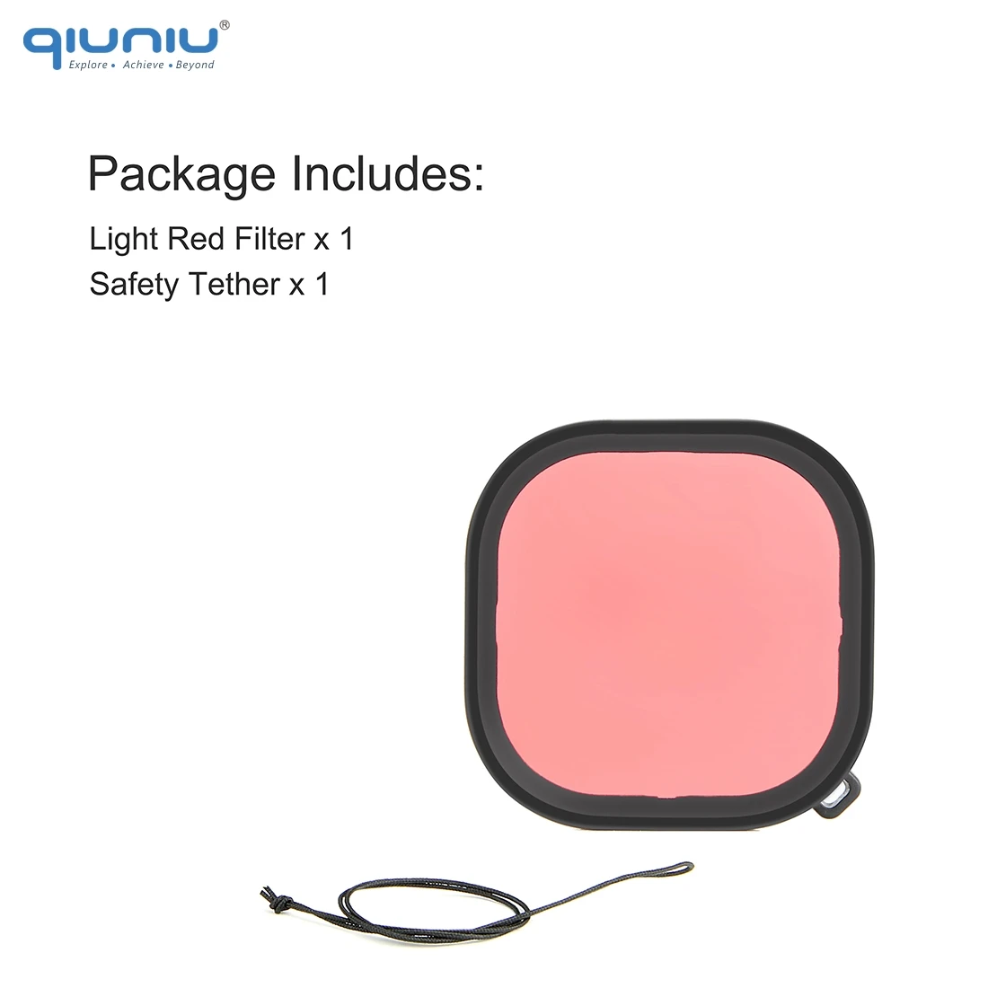 QIUNIU 3-Pack Фильтры комплект красный пурпурный трубка объектив цветной фильтр для GoPro HERO 8 Черный Защитный корпус Чехол Go Pro 8 Фильтр - Цвет: Light Red Filter