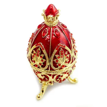 

Jewelry Box Handcraft Cases Plated Diamond Metal Ornaments Gift Easter Luxury Vintage Trinket Storage Decorative Novelty