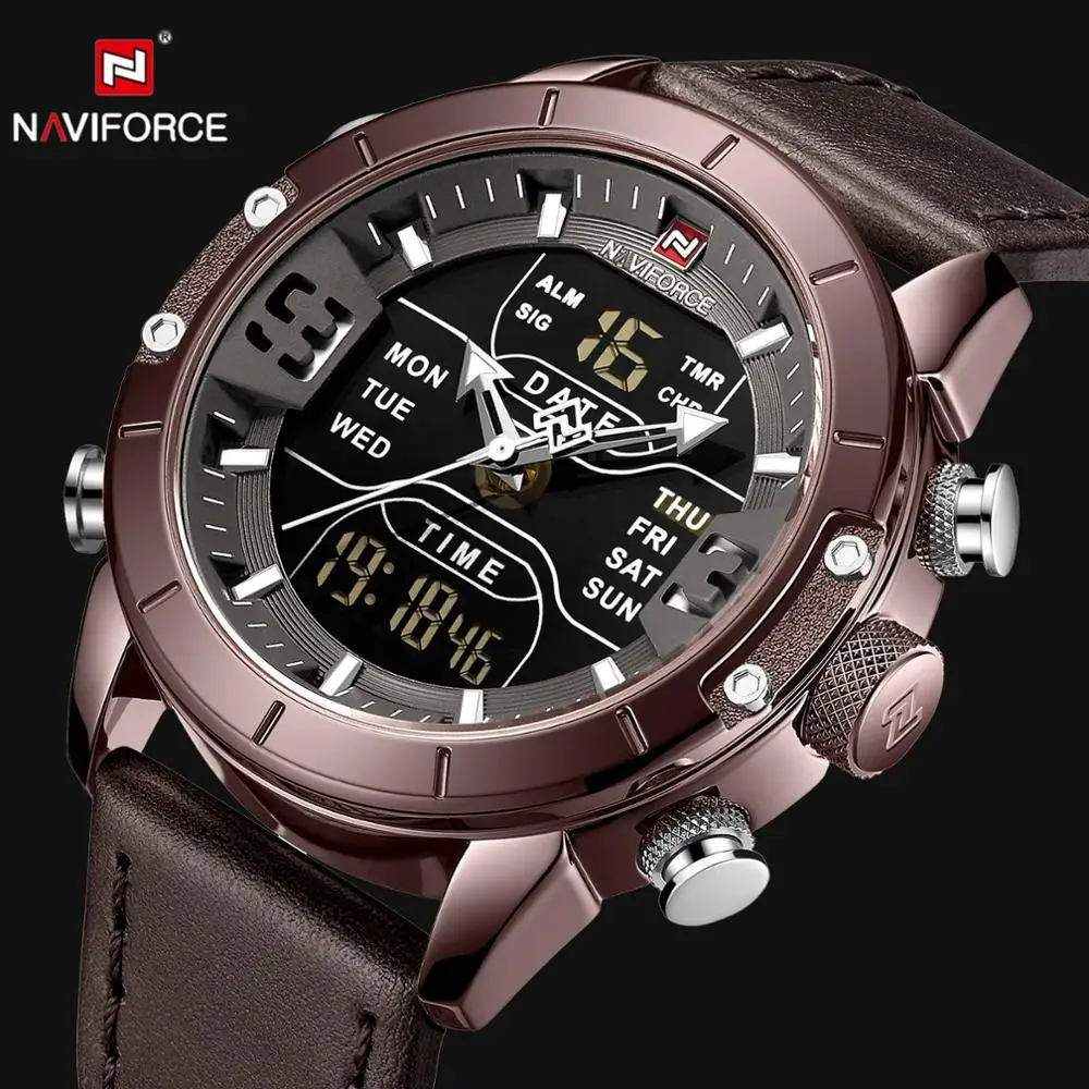 NAVIFORCE военные спортивные светодиодные цифровые часы мужские водонепроницаемые