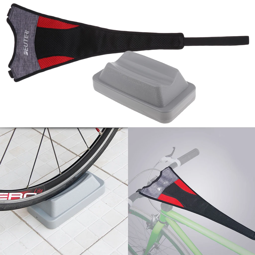 

8.7x4.7x2.7'' Training Bike Front Wheel Riser Block Support and Bicycle Trainer Sweat Cover Frame Guard Strap Catcher