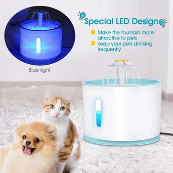 

2.4L Electric Pet Drinking Water Dispenser with LED Light Automatic Pet Fountain Dog Cat Water Container Feeding