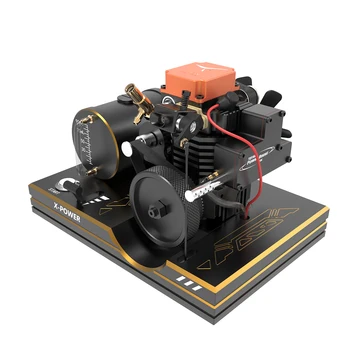 

Toyan Four-stroke Methanol FS-S100A Engine Set with Base Fuel Tank Battery Start ESC Hot Head Heat Head Cap Throttle Push Rod