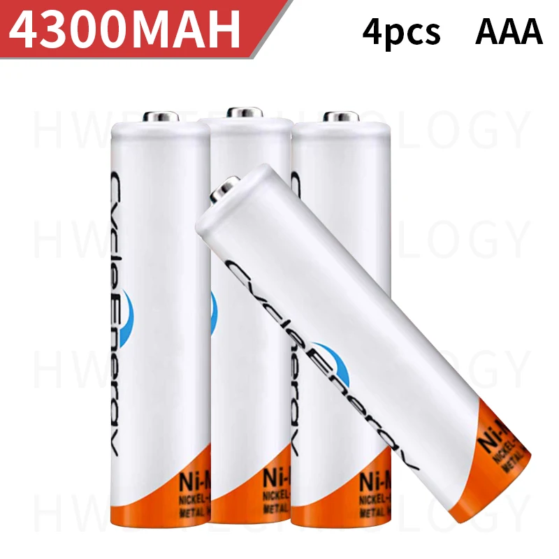 Аккумуляторы перезаряжаемые ni mh AAA HR03 3 А 1 2 в 4300 мАч 4 шт./упаковка|rechargeable