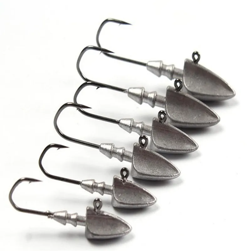 

10pcs/ set Barbed Jig Head Fishhook Lead Head Fishing Hook 3.5g 5g 7g 10g 14g 21g For Soft Worm Lure Carp Fishing Hook