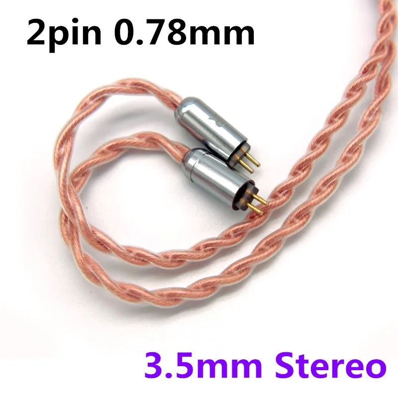 2pin 3.5mm Stereo FAAEAL кабель гибискуса медь высокой чистоты 2pin 0,78 мм наушники заменить ремонт 3,5 мм стерео/2,5 мм/4,4 мм сбалансированные кабели - Цвет: 2pin 3.5mm Stereo