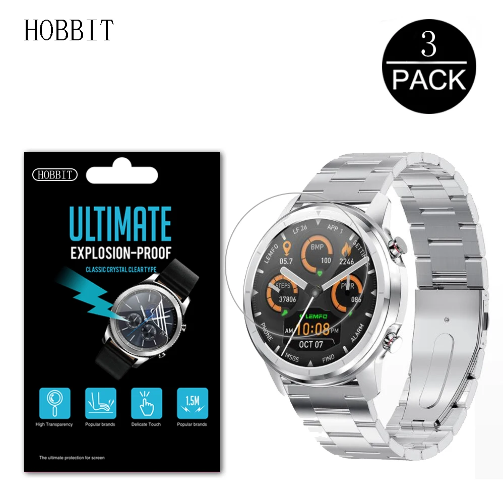 Uds 0,15 MM Ultra delgado Anti-choque de película de PET para LEMFO LF28 LF26 SmartWatch Protector de pantalla HD 5H Anti-arañazos película no de vidrio