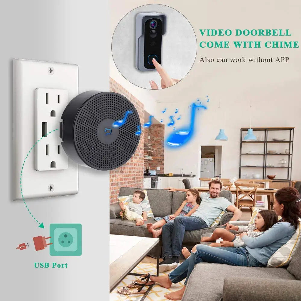 Onvian WiFi дверной звонок Камера Водонепроницаемый 1080P HD видео дверной звонок детектор движения умный беспроводной дверной звонок с камерой ночного видения