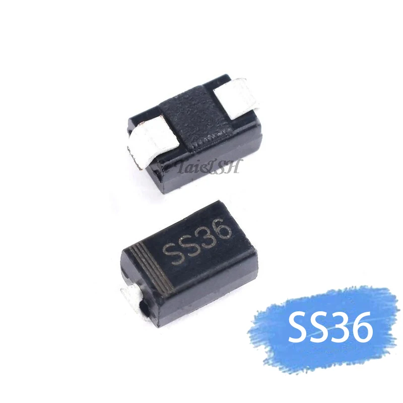 100 шт. SS36 30V 60A SMD SR360 DO-214AB Диод SMA SK36 | Электронные компоненты и принадлежности