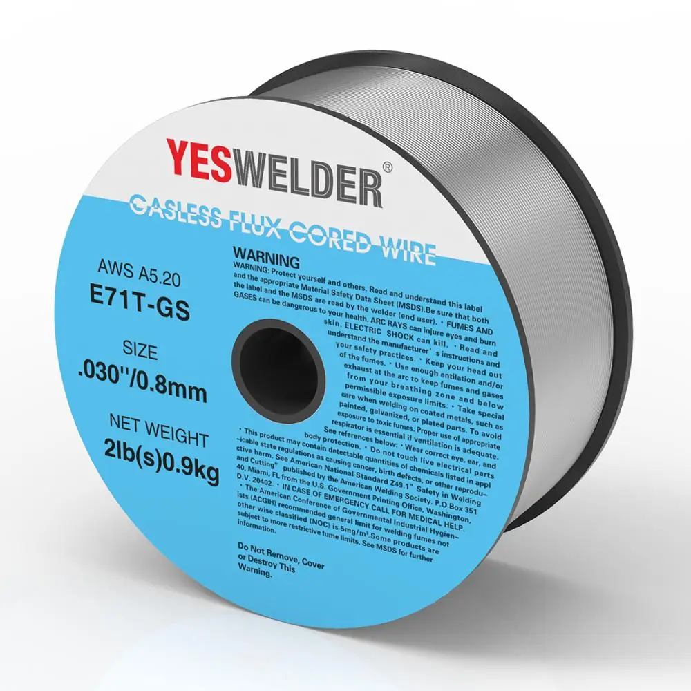 YESWELDER Gasless сварочной проволоки E71T-GS AWS A5.20 сварочная порошковая проволока без газа 0,8 0,9 мм 1 кг для МиГ сварочный аппарат