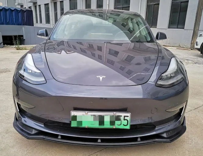 Для Tesla модель 3 2017 2020 передний спойлер Крылья бампер PP пластик матовый черный