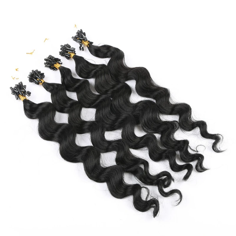 European Deep wave Micro Ring Vrigin Hair Extensions 1g/s #4 #27 Remy Blonde Brown Micro Bead Loop Human Hair Extension