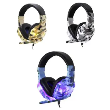 

Professional Led Light Gaming Headphones For Computer Adjustable Bass Stereo PC Gamer Over Ear Wired Headset