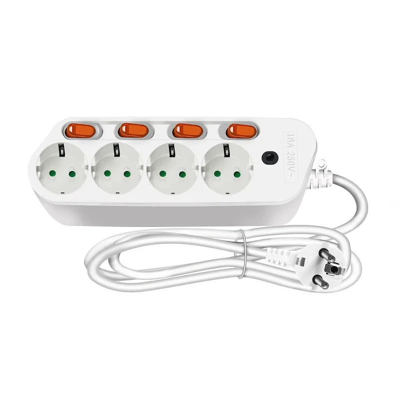 

EU Plug usb power strip 2/3/45/6 AC Extension Cord Charger Adapter Socket Overload Protection Rocker Switch Separate Control